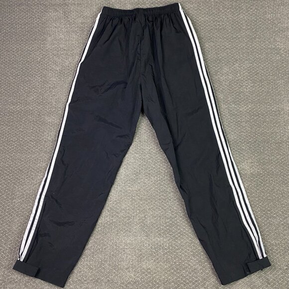 Vintage Y2K Adidas Windbreaker Pants Men's XL Track Crinkle Ankle Zip Nylon - Picture 5 of 12